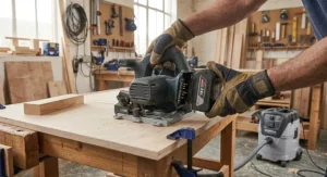 Fitting a high-capacity 18V lithium-ion battery pack into a cordless track saw