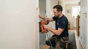 Selecting tools for door surrounds in a first fix nail gun vs second fix nail gun woodworking project