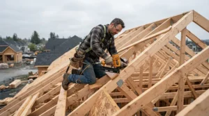 First fix nail gun vs second fix nail gun performance when installing roof trusses on a new build home