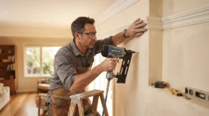 Using the right tool in the first fix nail gun vs second fix nail gun debate for fitting skirting boards