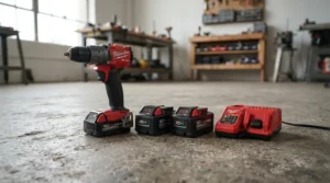 Complete battery-included kit featuring a compact brad nailer for beading and charger