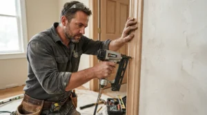 Comparing a brad nailer vs finish nailer for installing door architraves and interior architectural mouldings
