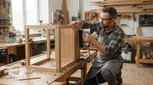 Applying a brad nailer vs finish nailer for assembling bespoke cabinet doors and lightweight shelving units