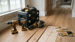 Selecting a finish nailer for skirting boards alongside budget power tool kits on site