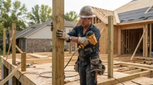 Using a framing nailer for decking while constructing sturdy handrails and posts